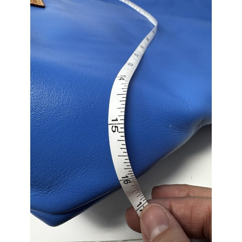 Dooney Bourke Hobo Shoulder Bag Ice Blue Smooth Leather McKenzie Tassels - Picture 16 of 16